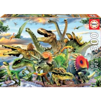 Educa puzzle Dinoszaurusz 500 darabos és fix ragasztó 17961 kép