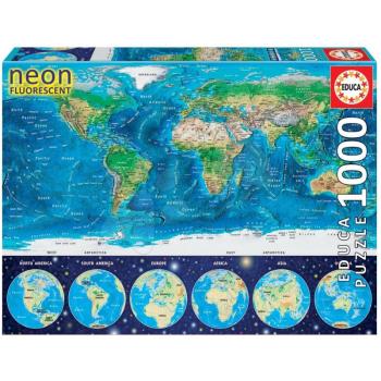 Educa puzzle Neon World map 1000 db 16760 kép