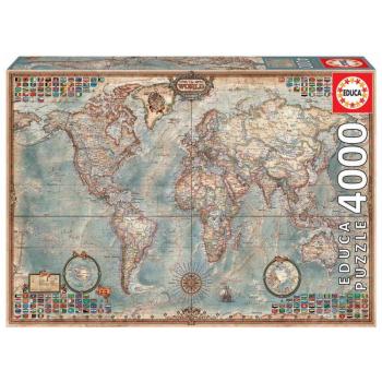 Educa Puzzle The World Executive Map 4000 db 14827 színes kép