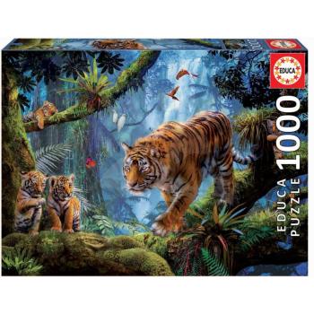 Educa puzzle Tigers in the tree 1000 darabos és fix ragasztó 17662 kép
