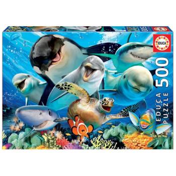 Educa puzzle Underwater selfies 500 darabos és fix ragasztó 17647 kép