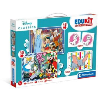 EDUkit - Disney Classics 4 az 1-ben (memóriajáték, 48 + 30 puzzle, 6 kocka) kép