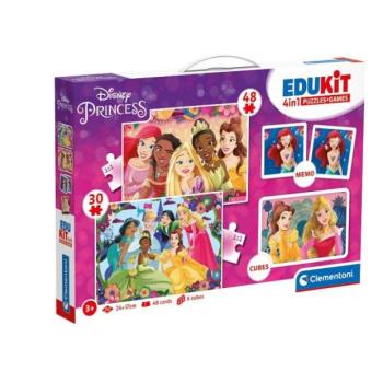 EDUkit - Princess 4 az 1-ben (memóriajáték, 48 + 30 puzzle, 6 kocka) kép
