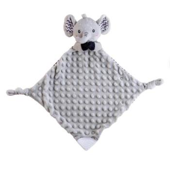 Elefánt babyted altató, rágóka, csörgő plüss 25x25cm kép
