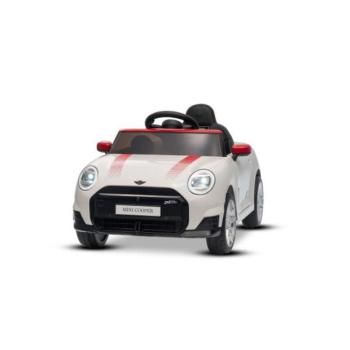 Elektromos kisautó BMW Mini Cooper 12V, fehér, USB Bemenet Bluetooth csatlakozással MP3-hoz