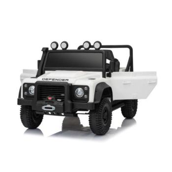 Elektromos kisautó Land Rover Defender 110 SVX 12V, fehér, 4X4 hajtás, LED lámpák kép