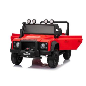 Elektromos kisautó Land Rover Defender 110 SVX 12V, piros, 4X4 hajtás, LED lámpák, első kép