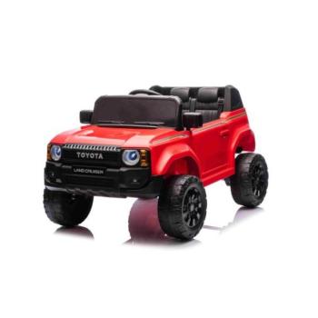Elektromos kisautó Toyota Landcruiser 12V, piros, széles egyszemélyes ülés, 2,4 GHz d kép