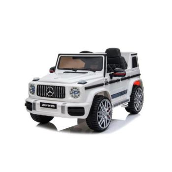 Elektromos Mercedes G autó, fehér, együléses, 12V akkumulátor, 2,4 GHz távirányító, 2X motor kép