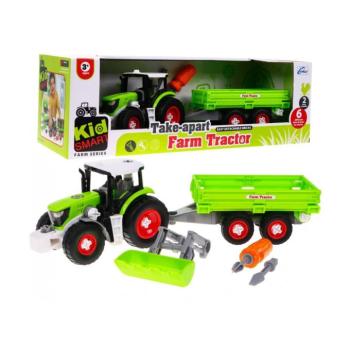 Építőipari traktor pótkocsi zöld kép