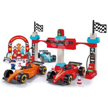 Építőjáték Futamok Formula 1 Grand Prix Abrick Écoiffier 3 kisautóval és 4 figurával 18 hó-tól kép