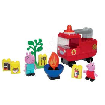 Építőjáték Peppa Pig Fire Engine PlayBIG Bloxx BIG Tűzoltókocsi 2 figurával 40 darabos 1,5-5 évesnek kép