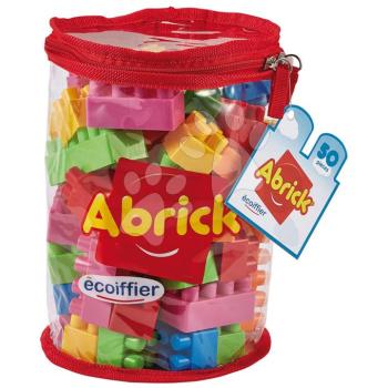 Építőjáték táskában Bag Abrick Écoiffier 50 színes kockával 18 hónaptól kép