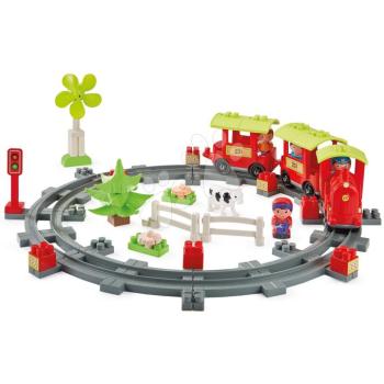 Építőjáték vonat sínpályán Country Train Abrick Écoiffier szélturbinával és 4 figurával 18 hó-tól kép