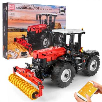 Építőkészlet távirányítós traktor 2716 alkatrész piros kép