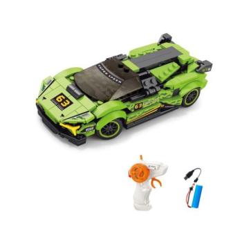 Építőkészlet Zöld RC autó távirányítóval 17 cm kép