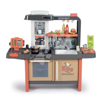 Étterem elektronikus konyhával Kids Restaurant Smoby működő pénztárgéppel kávéfőzővel étkező pulttal 101 cm magas kép