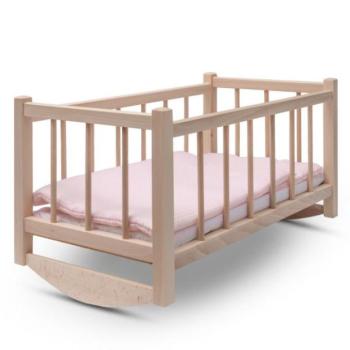 Fa babákáknak készült Baby Mix fa bölcső-ágy ágyneművel kép