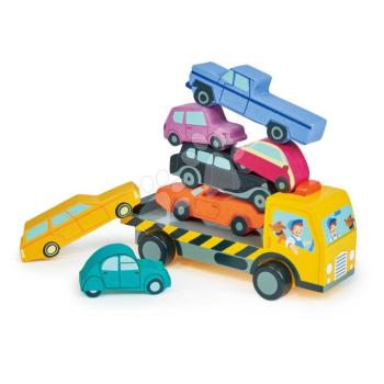 Fa egymásra pakolható kisautók Stacking Cars Tender Leaf Toys 7 féle kisautó a finommotorika fejlesztésére 18 hó-tól kép