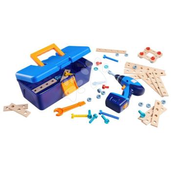 Fa építőjáték fúróval kofferben Construct Toolbox with Drill Eichhorn cserélhető fejekkel 65 drb 3 évtől kép