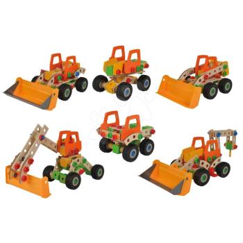 Fa építőjáték homlokrakodó Constructor Wheel Loader Eichhorn 6 modell (homlokrakodó, daru, mobildaru, teherautó, unimog, bigfoot) 140 darabos 5 évtől kép