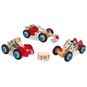 Fa építőjáték sportkocsik Constructor Racer Eichhorn 3 modell (minibuggy, forma 1, versenyautó) 50 darabos 3 évtől kép