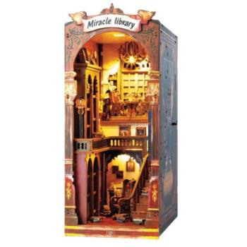 Fa építőkészlet könyvtár fénnyel, 371 db | Woodworks kép