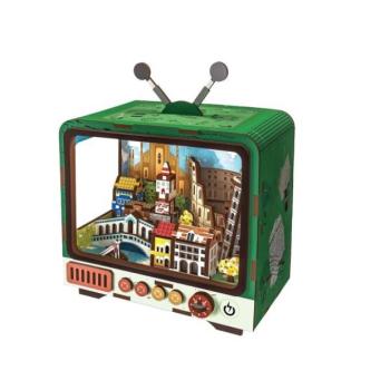Fa építőkészlet Velence fénnyel, 118 db | Woodworks kép