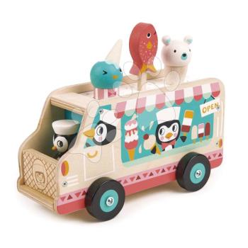 Fa fagyiskocsi Penguin's Gelato Van Tender Leaf Toys pingvinnel és fagylaltokkal 18 hó-tól kép