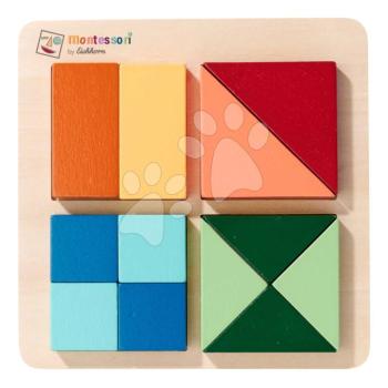 Fa formaillesztő puzzle Színek és formák Montessori Shape Puzzle Eichhorn 12 különböző formájú kocka 24 hó-tól kép