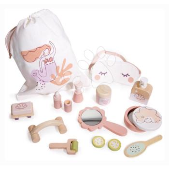 Fa fürdőszoba készlet játékbabának Spa Retreat Set Tender Leaf Toys textil táskában 11 kiegészítővel kép