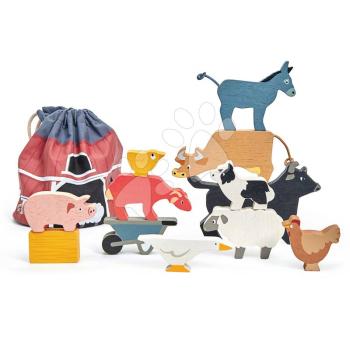 Fa háziállatok Stacking Farmyard Tender Leaf Toys 10 fajta rakásolható kép