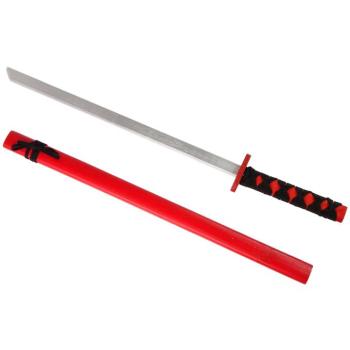 Fa kard piros kellékek lovagoknak 73 cm kép