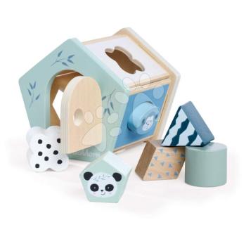 Fa készségfejlesztő házikó Shape Box Panda Eichhorn 6 formaillesztő kockával 12 hó-tól kép