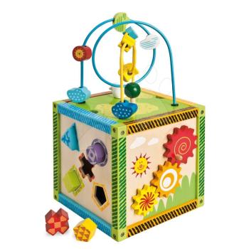 Fa készségfejlesztő kocka labirintussal és tevékenységekkel Color Little Game Center Eichhorn 5 formaillesztő kocka 12 hó-tól kép