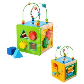 Fa készségfejlesztő kocka Play and Learning Cube Eichhorn formaillesztő kockákkal és labirintussal gyöngyökkel 12 hó-tól kép