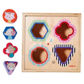 Fa kirakós Shape Sorter Box Friends Eichhorn 4 kockával állatkás motívum 12 hó-tól kép