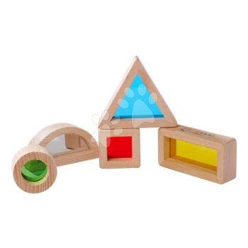 Fa kockák ablakokkal és tükörrel Montessori Window Bricks Eichhorn 5 részes különböző formákban 12 hó-tól kép