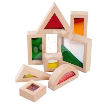 Fa kockák ablakokkal Wooden Blocks with Windows Eichhorn homokkal gyöngyökkel és tükörrel 8 részes 12 hó-tól kép