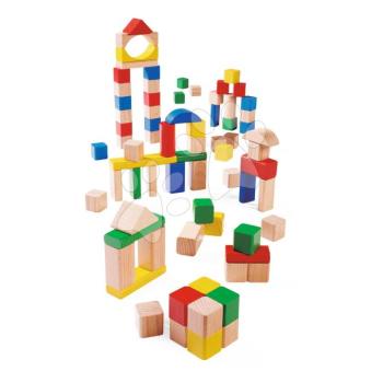 Fa kockák Wooden Blocks Coloured Eichhorn színes 75 db 25 mm méretekkel 12 hó-tól kép