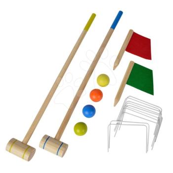 Fa krokett Outdoor Croquet Eichhorn 2 ütővel és labdákkal kép