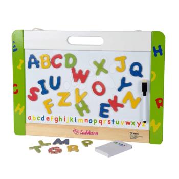 Fa mágneses tábla Hanging-Magnetic Board Eichhorn 26 betűvel krétával és filctollal kép