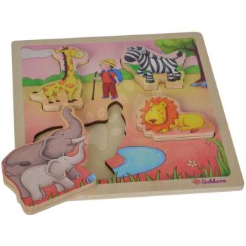 Fa puzzle állatkák 2D Lift Out Puzzle Eichhorn 5 darabos vízalatti élővilág vagy szafari motívum 12 hó-tól kép