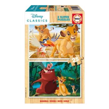 Fa puzzle Oroszlánkirály Disney Educa 2x25 darabos kép