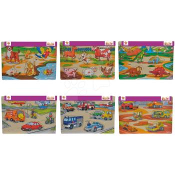 Fa puzzle Pin Puzzle Eichhorn 6 formaillesztő ábra állatkák járművek 24 hó-tól kép