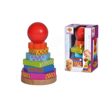 Fa toronyépítő Color Stacking Tower Eichhorn 6 színes formával labdával 12 cm magas 12 hó-tól kép
