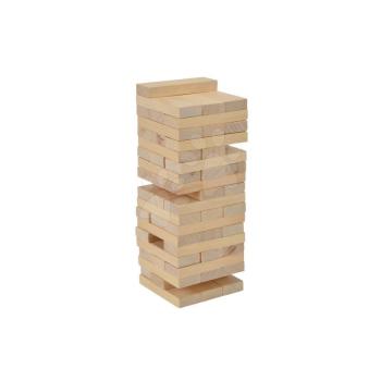 Fa toronyépítő társasjáték Wooden Tumbling Tower Eichhorn 54 natúr kocka 5 évtől kép