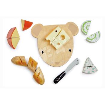 Fa vágódeszka sajttal Cheese Chopping Board Tender Leaf Toys késsel a szeleteléshez 24 hó-tól kép