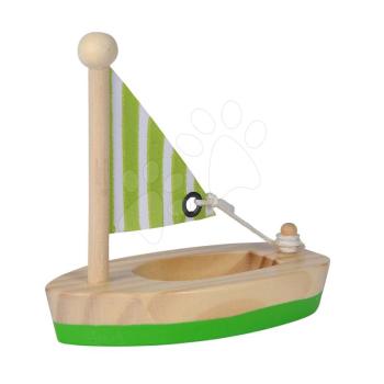Fa vitorláshajók vízbe Sailing Boat Eichhorn textil vitorlával 11 cm hosszú 24 hó-tól kép