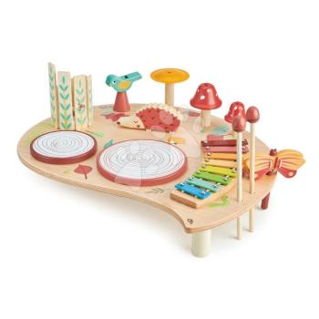 Fa zenei asztal Musical Table Tender Leaf Toys dobbal xilofónnal síppal kép